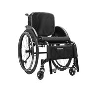 TRGCJGH Silla de ruedas autopropulsable para deportes, Silla de ruedas de traslado, Ligera, aluminio, Freno de mano, Ligera(Black,43cm Seat Width)