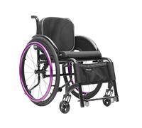 TRGCJGH Silla de ruedas para minusválidos, para deportes, Ligera, Autopropulsable, Aluminio, Freno manual, traslado(Purple,44cm Seat Width)