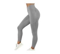 TRgqify-KM High Waist Yoga Leggings for Women Tummy Control Workout Compression Pants Moisture-Wicking Stretchy Gym Running Activewear Seamless Squat-Proof High-Rise Leggings(Gray_S 3PCS)
