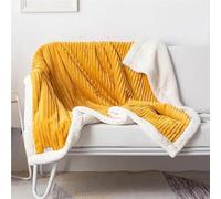 TRgqify-KM Manta Polar de Franela Sherpa Buenas Noches, Suave y Ligera, for Cama, acogedora y esponjosa, for Invierno.(Yellow1,70x100cm)