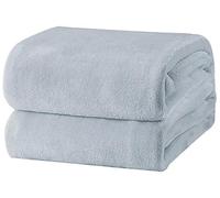 TRgqify-KM Manta Polar de Franela Sherpa Buenas Noches, Suave y Ligera, for Cama, acogedora y esponjosa, for Invierno.(Light Grey,70x100cm)