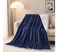 TRgqify-KM Manta Polar de Franela Sherpa Buenas Noches, Suave y Ligera, for Cama, acogedora y esponjosa, for Invierno.(Blue,200x230cm)