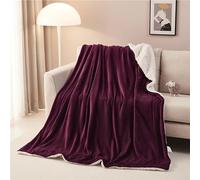 TRgqify-KM Manta Polar de Franela Sherpa Buenas Noches, Suave y Ligera, for Cama, acogedora y esponjosa, for Invierno.(Red,150x200cm)