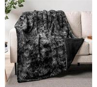 TRgqify-KM Manta Polar de Franela Sherpa Buenas Noches, Suave y Ligera, for Cama, acogedora y esponjosa, for Invierno.(150x180cm)