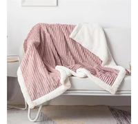 TRgqify-KM Manta Polar de Franela Sherpa Buenas Noches, Suave y Ligera, for Cama, acogedora y esponjosa, for Invierno.(Pink,130X160cm)