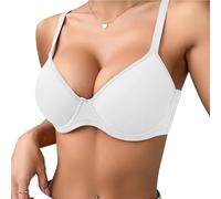 TRgqify-KM Sujetadores de Uso Diario for Mujer, Bralette cómodo y de Apoyo, Ropa Interior Push up, Tallas Grandes, Tirantes Ajustables, Sujetador Tipo Camiseta.(White,80B)