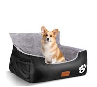 Trhillsbrad Asiento de coche para perros, 70x60x45cm, 2 correas de seguridad ajustables y enganchables, cama de coche para perros pequeños, completamente desmontable y lavable, asiento de coche para