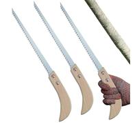Tri-bevel - Juego de 3 piezas de cuchillas de dientes escalonados de mano | Pequeñas herramientas portátiles y estables para jardinería para viajes de camping, caza y desierto
