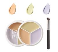 Tri-Colour Corrector Paleta - Corrector facial para la corrección de ojeras, enrojecimiento y cicatrices - Maquillaje Essence, Fit Me y Too Faced Corrector para una cobertura total (tono de piel