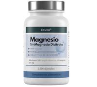 Tri-Magnesio Dicitratado EXVital, 2010 mg citrato de magnesio, 322 mg magnesio elemental, 180 cápsulas, vegano, sin estearato, alta concentración