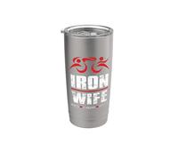 Tri Sherpa WIFE Hugs Cheers Kisses Triatlón Triatleta Vaso térmico de acero inoxidable de doble pared