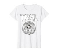Trial Extreme Motocicleta Motorsport Casco Trials Rider Moto Camiseta gráfica económica, Mujer, Blanco, M