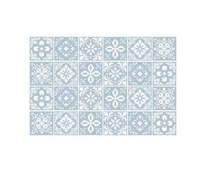Triana Blue Cemente - Juego de adhesivos de pared españoles - 15 x 15 cm - 24 piezas, arte de bricolaje, decoración del hogar, calcomanías, decoración de cocina, ideas de baño