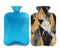 Triangle Art - Botella de agua caliente con diseño de mármol con funda, 2 L, bolsa de agua de gran capacidad para noches acogedoras, alivio del dolor, espalda, cuello y hombros