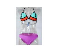 Triangle Chromatic Color Bikini Set Gauze Swimwear Swimsuit