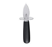 triangle Cuchillo para Ostras - Abre Ostras Profesional de Solingen | Hoja de acero inoxidable pulido, guarda protectora, mango ergonómico negro - ideal para ostras y mariscos