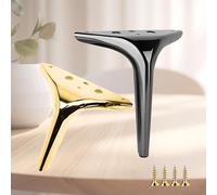 Triangle Metal Sofa Legs - 3.94-7.09 Inch Solid Steel Replacement Legs with 16 Mounting Screws for Furniture, Tables, and Cabinets(Silver,18cm/7.09inch)