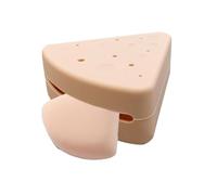 Triangle Powder Puff Travel Travel, Case de soporte de bufete de polvo Triángulo,Diseño de esponja de maquillaje de silicona de queso - Almacenamiento cosmético a prueba de polvo, estuche de transport