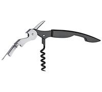 Triangle Solingen - Cuchillo Camarero Negro, con articulación y gezahnter Hoja, sacacorchos