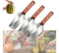 Triangle Watermelon Cutter,Watermelon Slicer Cutter Tool,Stainless Steel Watermelon Fruit Slicer with Wooden Handle,Fruit Dicing Tool Divider for Watermelon,Apple,Cantaloupe (3)