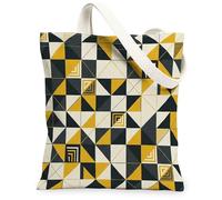 Triangles - Bolsa de lona para mujer, moderna, minimalista, cuadrados, diamantes, color amarillo otoño, lavable, reutilizable, bolsas pequeñas, ideas para familiares, amigos, colegas, lectura, amor