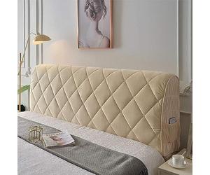 Triangular Almohada de Lectura Cama, Cabecera Tapizado Lumbar Cervical, Cojines de Cuña Espalda Antireflujo Adulto Larga para Dormir, Cuerpo Completo Alta con Pana Funda(120cm,Cream Color)