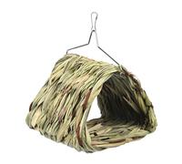 Triangular Bird Nest Bed - Handwoven Parakeet Cage Hammock | Natural Rattan Sleeping Cave, Stable Hangable Bed, Cozy Snuggle Place For Small Birds, Easy Setup Multifunctional Accessory