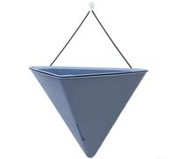 Triangular de riego automático montado en la pared con opciones para colgar, sistema de algodón absorbente, ventana de nivel de agua, cesta extraíble, plástico PP resistente para interiores (gris)