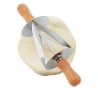Triangular Dough Cutter - 7inch Roller | Stainless Steel Beech Wood - Manual Dough Cutter for Baking Pastries, Croissants, and Bread, Perfect for Home or Outdoor Kitchens and Easy to Use