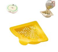 Triangular Drain Basket, Triangular Magnetic Drain Basket, Foldable Hanging Drainage Filter with Twist-Open Bottom for Food Waste Catcher (Yellow)