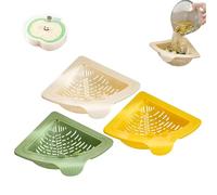 Triangular Drain Basket, Triangular Magnetic Drain Basket, Foldable Hanging Drainage Filter with Twist-Open Bottom for Food Waste Catcher (Yello+Beige+Green)