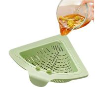 Triangular Draining Basket for Sink-Magnetic Drainage & Filter Basket No Drilling Required Twist-off Base Triangular Design for cleaning Fruits Vegetables and Food Scraps (Green,2pcs)