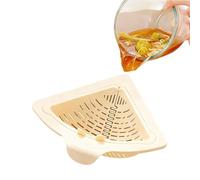 Triangular Draining Basket for Sink-Magnetic Drainage & Filter Basket No Drilling Required Twist-off Base Triangular Design for cleaning Fruits Vegetables and Food Scraps (Off-white,2pcs)