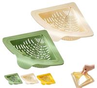 Triangular Draining Baskets for Kitchen Sink, Magnetic Triangular Filter with Rotatable Drain Base, Corner Sink Organizer for Food Scraps, Vegetable Rinsing & Storage(Green+White)