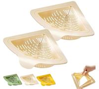 Triangular Draining Baskets for Kitchen Sink, Magnetic Triangular Filter with Rotatable Drain Base, Corner Sink Organizer for Food Scraps, Vegetable Rinsing & Storage(2pcs-White)