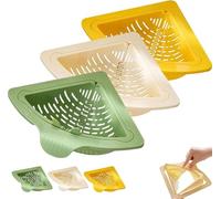 Triangular Draining Baskets for Kitchen Sink, Magnetic Triangular Filter with Rotatable Drain Base, Corner Sink Organizer for Food Scraps, Vegetable Rinsing & Storage(3pcs-mix)