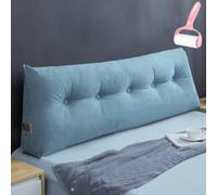 Triangular Reading Bed Rest Pillow,Headboard Positioning Support Large Bolster Cushion,Headboard Backrest Wedge Pillow with Removable Cover and Two Side Pockets