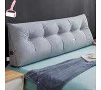 Triangular Reading Bed Rest Pillow,Headboard Positioning Support Large Bolster Cushion,Headboard Backrest Wedge Pillow with Removable Cover and Two Side Pockets