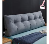 Triangular Reading Bed Rest Pillow,Headboard Positioning Support Large Bolster Cushion,Headboard Backrest Wedge Pillow with Removable Cover and Two Side Pockets