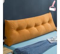 Triangular Reading Bed Rest Pillow,Headboard Positioning Support Large Bolster Cushion,Headboard Backrest Wedge Pillow with Removable Cover and Two Side Pockets