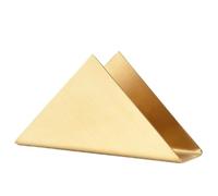 Triangular Stainless Steel Napkin Holder - Modern Metal Paper Towel Stand for Restaurants Brushed 430 Stainless Steel(Golden)
