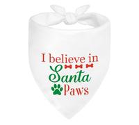 Triángulo Baberos Bufandas 30X70Cm Creo En Santa Paws White Bufanda De Mascota Baberos Triangulares Personalizada Pañuelo Triangular Mascotas para Gatos Perros Grandes Medianos Pequeños