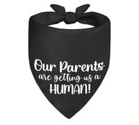 Triángulo Baberos Bufandas 30X70Cm Nuestros Padres Nos Están Consiguiendo Un Humano Negro Bufanda De Mascota Baberos Triangulares Ajustable Pañuelo para Perros Y Gatos para Gatos Perros