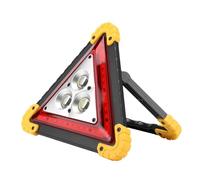 Triángulo de Advertencia de Emergencia de Avería de Coche de 30 W con Luz LED Roja, Luces de Inundación LED Portátiles Multifuncionales Recargables para Averías de Vehículos