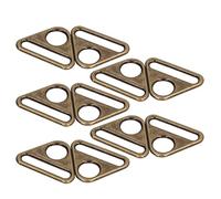 Triángulo de Ajuste de 10 Uds 38mm con Barra, Clip Giratorio, Hebilla de Anillo O, Herrajes para Monedero Fundido para Monederos, Llaveros, Bolsos(Bronce)