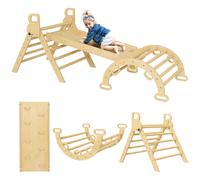 Triángulo de escalada para niños AIYAPLAY con triángulo, rampa de escalada reversible, tobogán, interruptor y tanque.