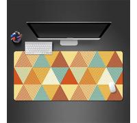 Triángulo de Rayas de Colores Alfombrilla de Ratón,XXL 700x400x3mm Grande Mouse Pad,Base de Goma Antideslizante,Superficie Mejora la precisión y la Velocidad Adecuada para Jugadores,PC y portátil