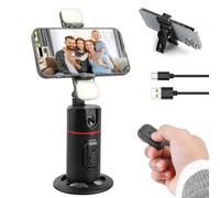 Triángulo de seguimiento facial para teléfono, rotación 360°, soporte para smartphone, selfie, control por gestos, mando a distancia y luz