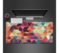 Triángulo geométrico de Colores Alfombrilla de Ratón,XXL 900x400x3mm Grande Mouse Pad,Base de Goma Antideslizante,Superficie Mejora la precisión y la Velocidad Adecuada para Jugadores,PC y portátil