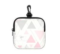 Triángulo geométrico de mármol Rosa Gris Plateado,Bolsa de Almacenamiento Cuadrada con Cremallera, Monedero de Neopreno, Carteras pequeñas, Monedero pequeño, Monedero